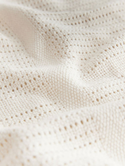 2 Pack Natural Cotton Baby Cellular Blankets - Size 75x95