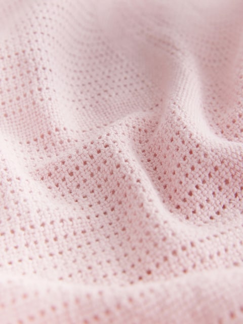 2 Pack Pink Cotton Baby Cellular Blankets - Size 75x95