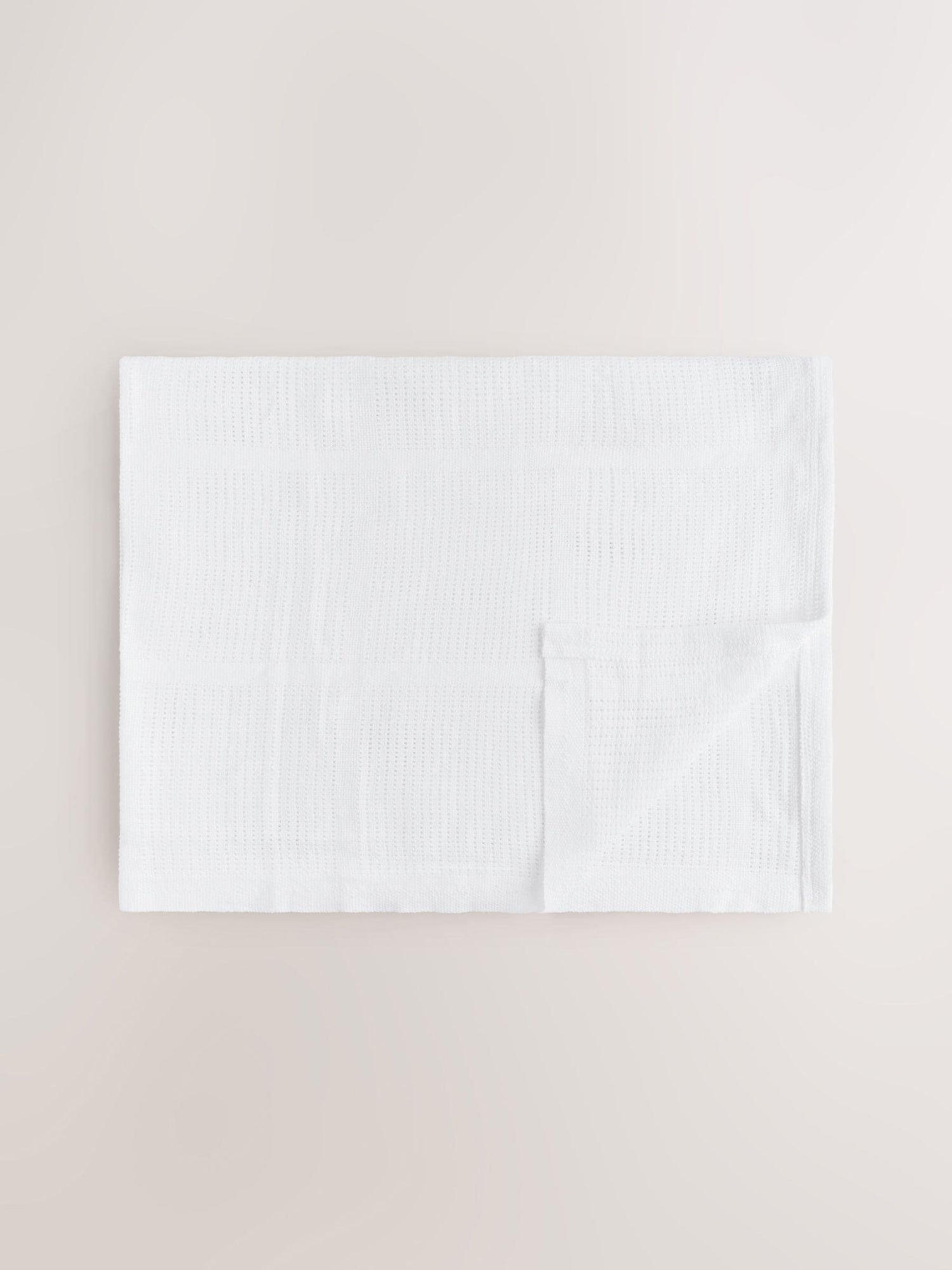 2 Pack White Cotton Baby Cellular Blankets - Size 75x95