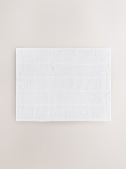 2 Pack White Cotton Baby Cellular Blankets