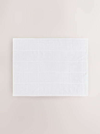 2 Pack White Cotton Baby Cellular Blankets - Size 75x95
