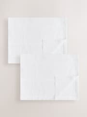 2 Pack White Cotton Baby Cellular Blankets - Size 75x95