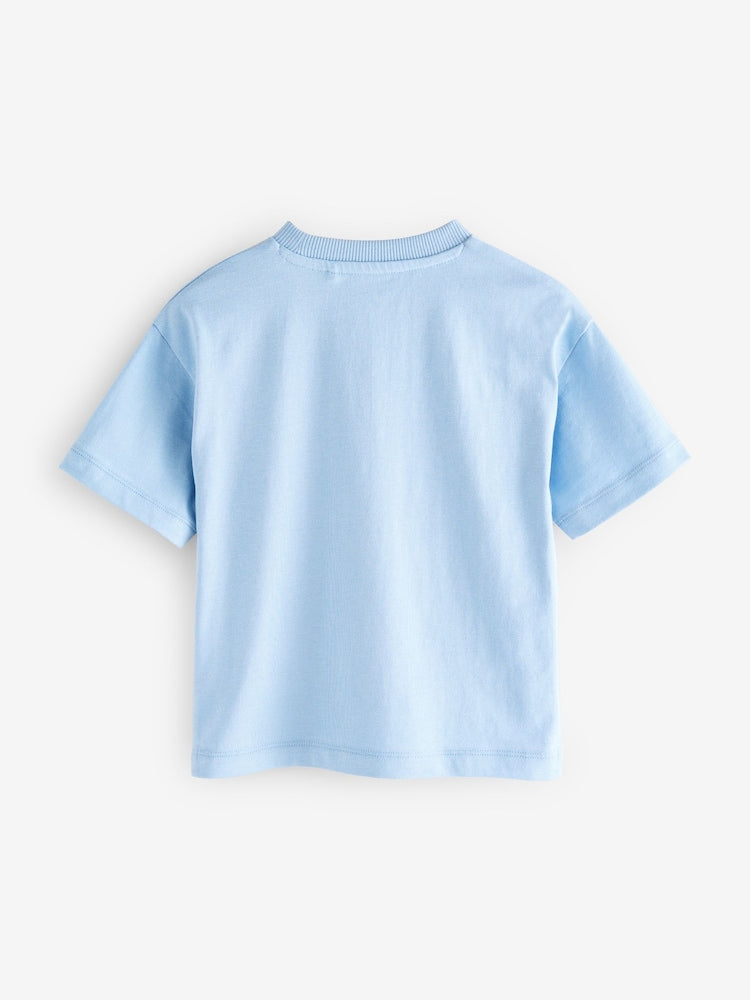 Blue Short Sleeve Plain T-Shirt (3mths-7yrs)