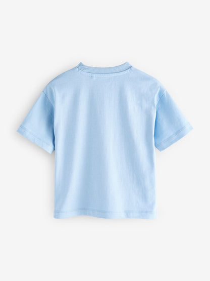 Blue Short Sleeve Plain T-Shirt (3mths-7yrs)