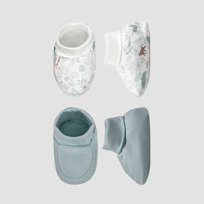 Pack of 2 Juniors Booties with Safari Print - Multicolour / 0-6 mths