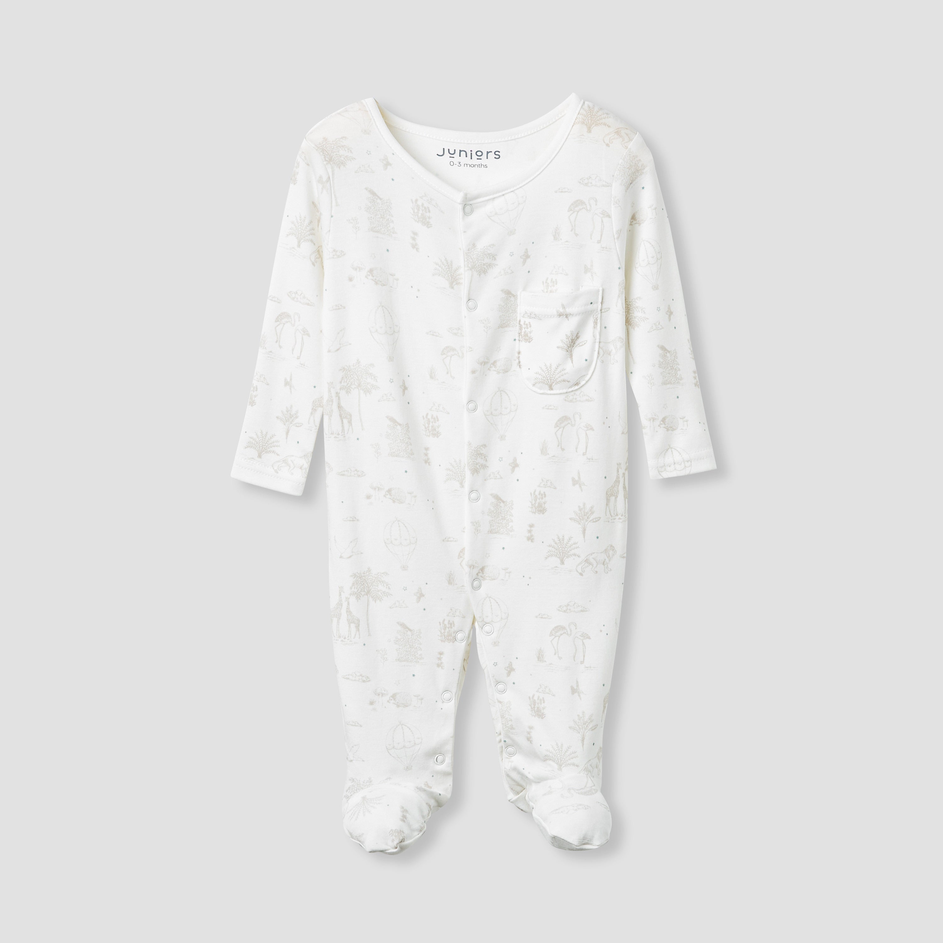 Juniors Printed Sleepsuit with Long Sleeves