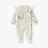 Juniors Embroidered Sleepsuit with Long Sleeves and Button Closure - Cream / 9-12 mths