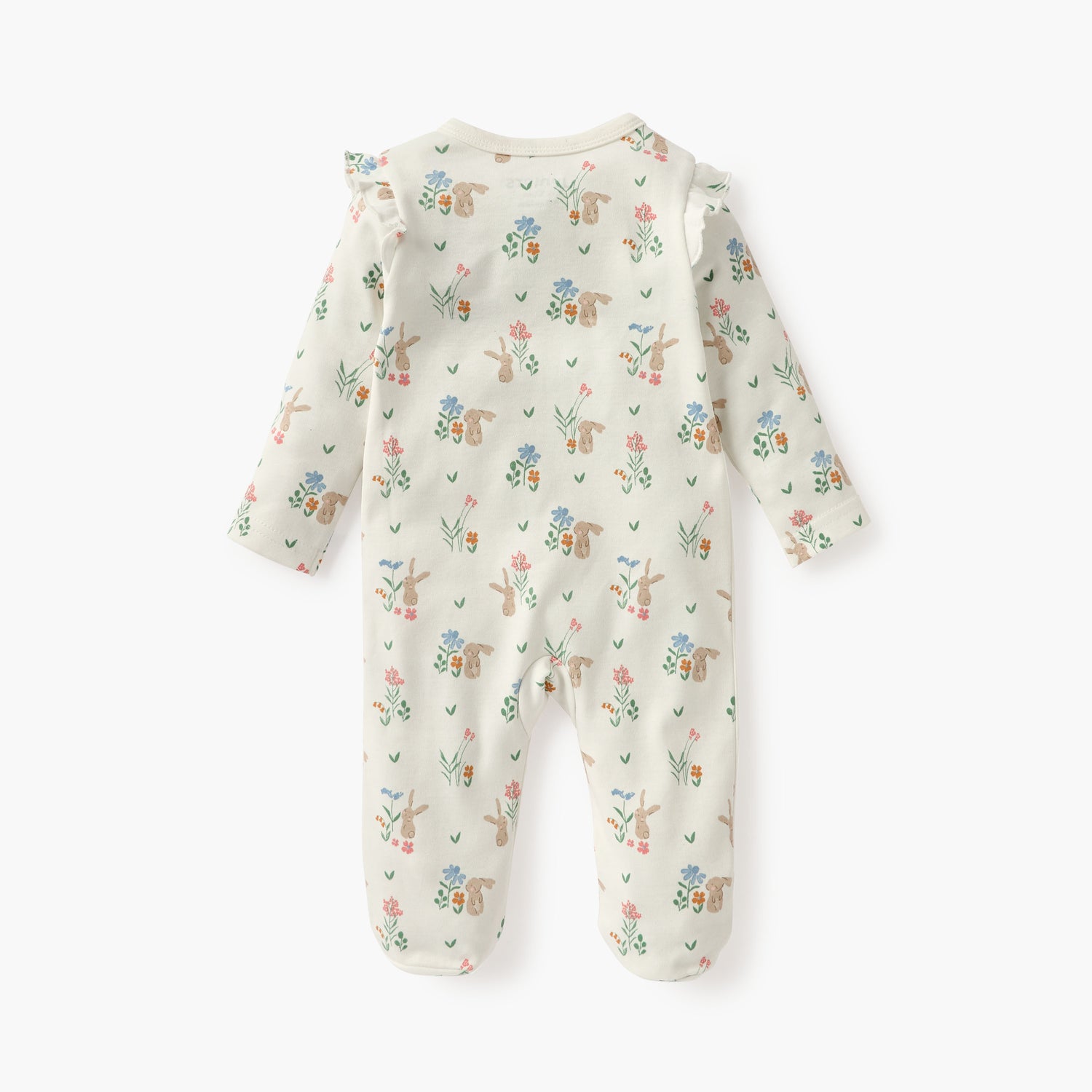 Juniors Embroidered Sleepsuit with Long Sleeves and Button Closure