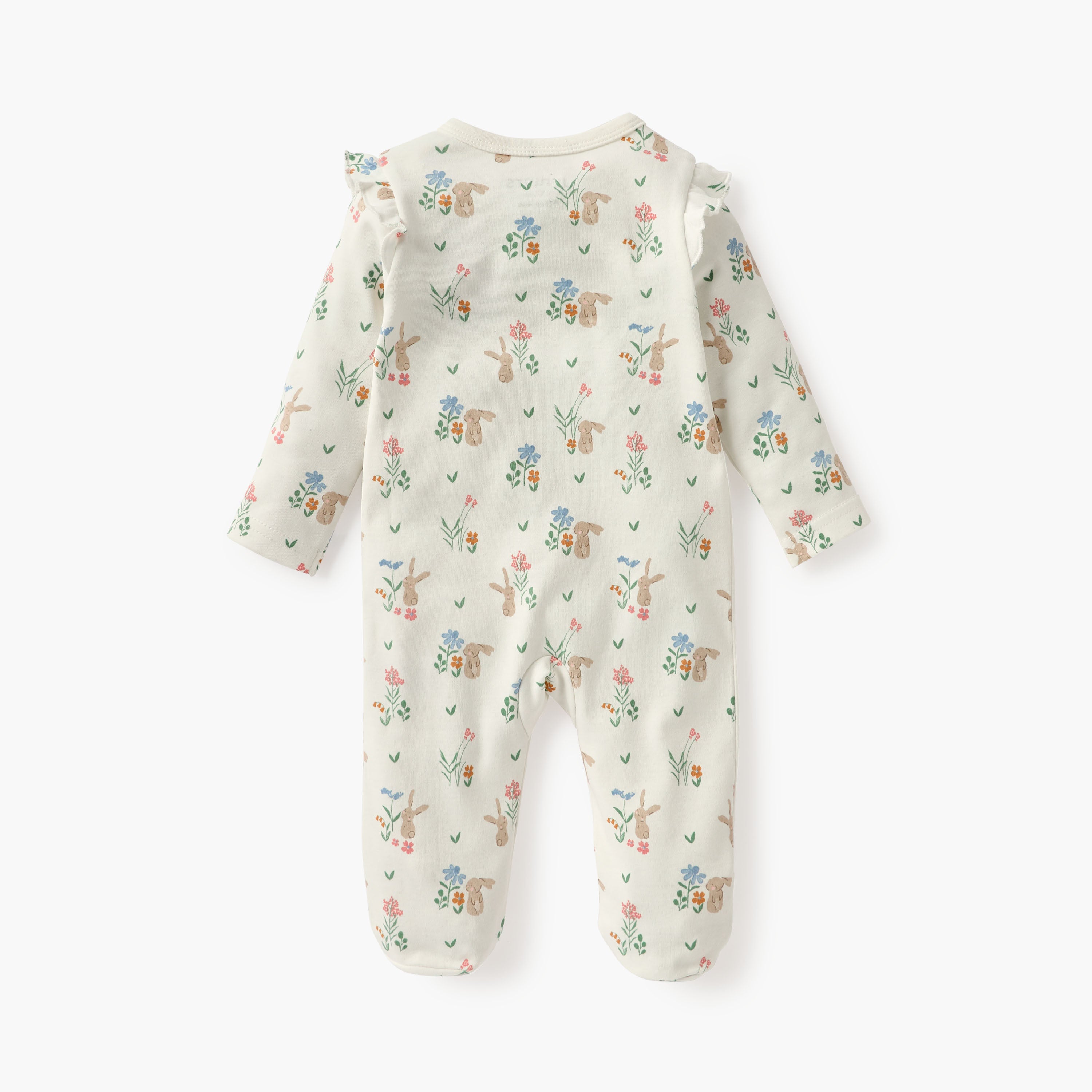Juniors Embroidered Sleepsuit with Long Sleeves and Button Closure