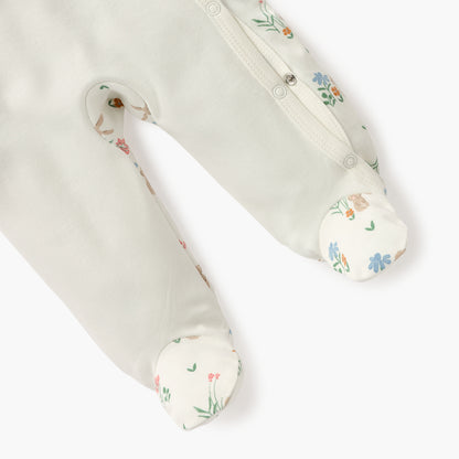 Juniors Embroidered Sleepsuit with Long Sleeves and Button Closure