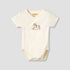 Giggles Cotton V-neck Short Sleeve Bodysuit with Rocking Horse Embroidery - Cream / 12-18 mths