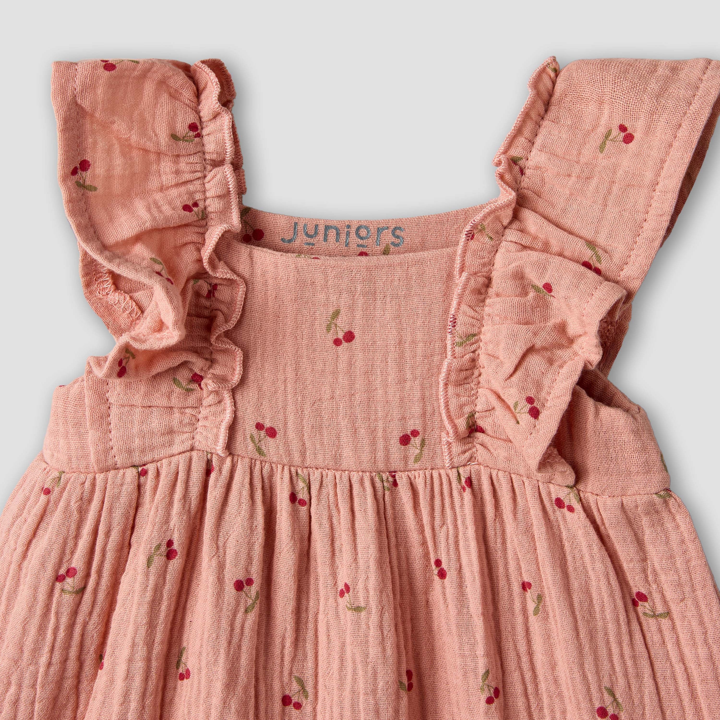 Juniors Square Neck Sleeveless Dress with Bloomers