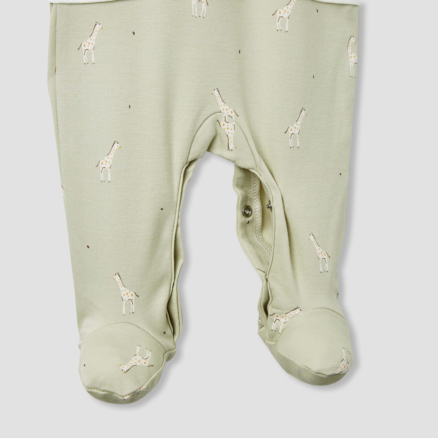 Juniors Giraffe Print Collared Sleepsuit with Long Sleeves
