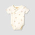 Giggles Cotton V-neck Short Sleeve Bodysuit with Rocking Horse Print - Cream / 12-18 mths
