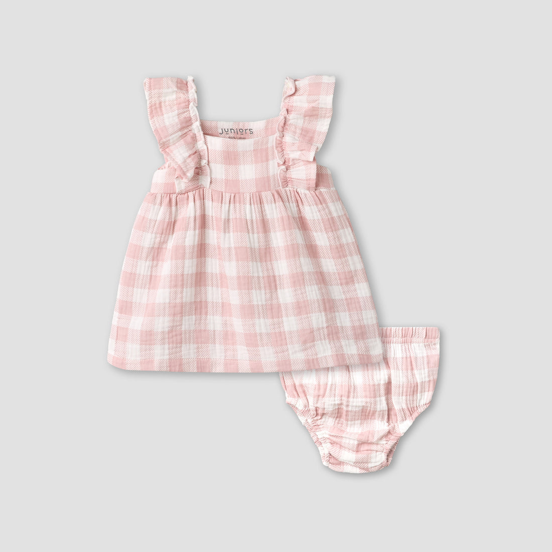 Juniors Square Neck Sleeveless Dress with Bloomers