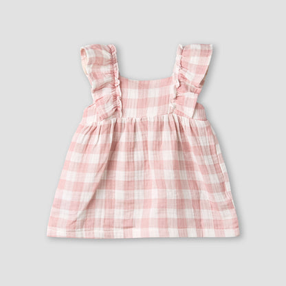 Juniors Square Neck Sleeveless Dress with Bloomers