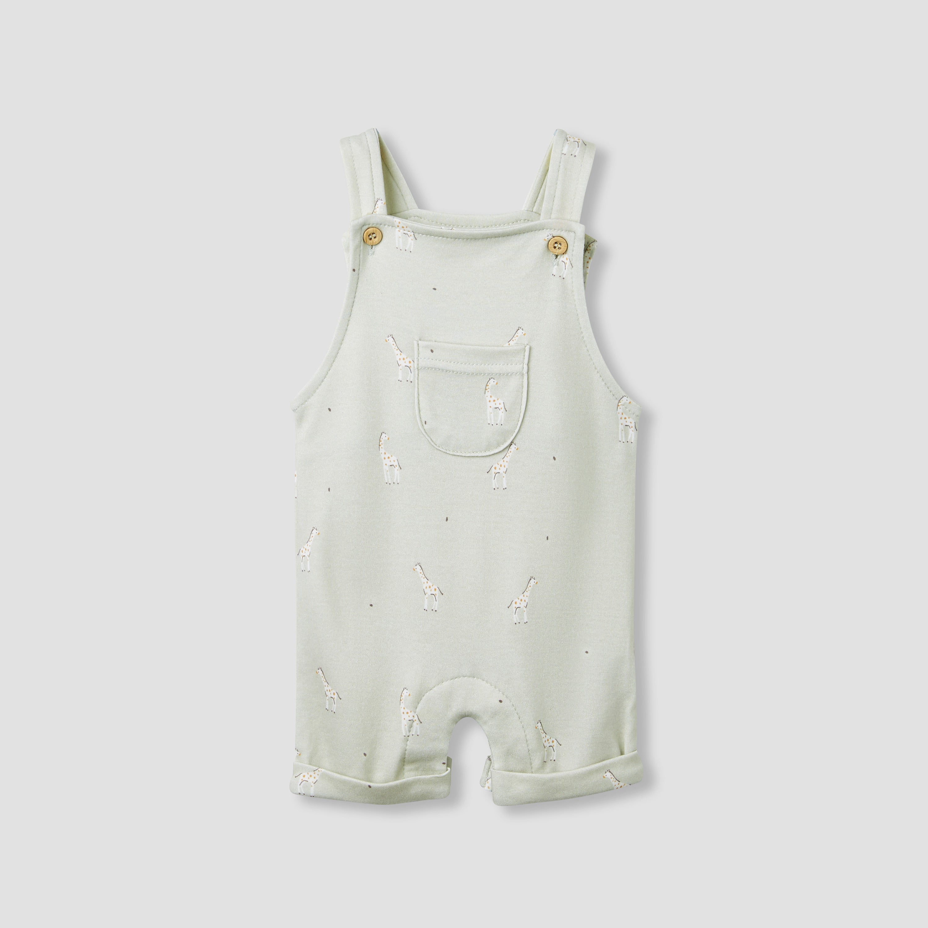 Juniors Giraffe Print Dungaree and T-shirt Set