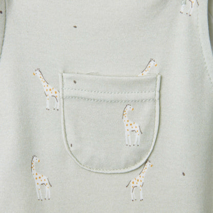 Juniors Giraffe Print Dungaree and T-shirt Set