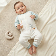 Juniors Cotton Round Neck Long Sleeve Sleepsuit with Giraffe Print-undefined-image-1