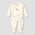 Giggles Cotton Round Neck Long Sleeves Sleepsuit with Rocking Horse Print - Cream / 9-12 mths