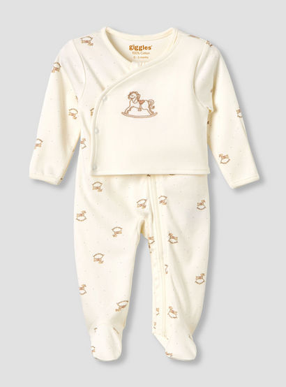 Giggles Cotton Round Neck Long Sleeves Sleepsuit with Rocking Horse Print-baby-boys-clothing-nightwear-sleepsuits-image-1