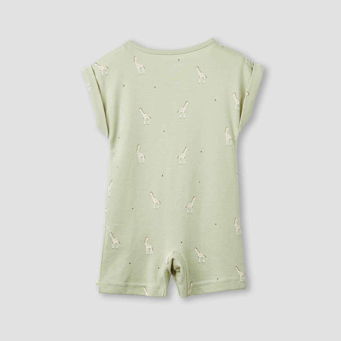 Juniors Giraffe Print Romper with Extended Sleeves