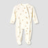 Giggles Cotton Round Neck Long Sleeves Sleepsuit with Rocking Horse Print - Cream / 9-12 mths