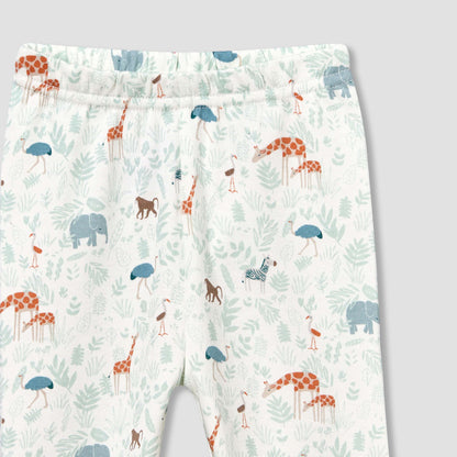 Juniors Cotton Collared Long Sleeve Pyjama Set with Animal Print
