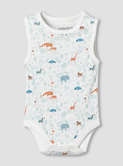 Juniors Round Neck Sleeveless Bodysuit with Safari Print-baby-boys-clothing-bodysuits-image-2