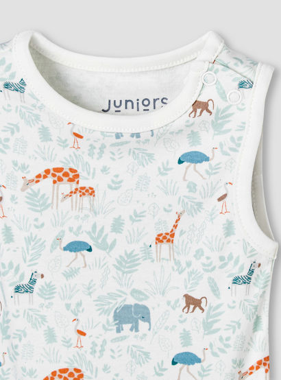 Juniors Round Neck Sleeveless Bodysuit with Safari Print-baby-boys-clothing-bodysuits-image-4