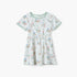 Juniors Bunny Print A-line Dress with Round Neck and Short Sleeves - White / 12-18 mths