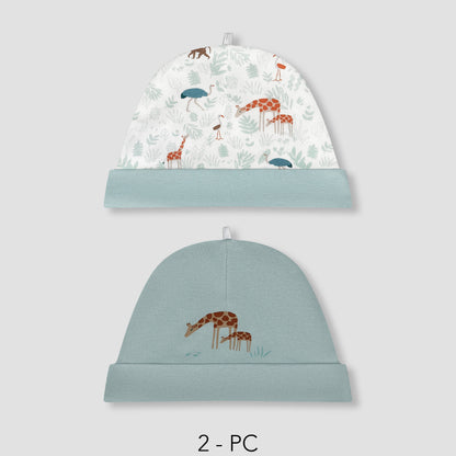 Pack of 2 Juniors Cap with Safari Print