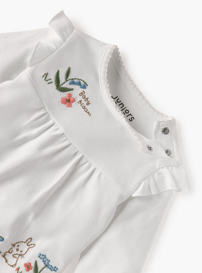 Juniors Embroidered Top and Pyjama Set-baby-girls-clothing-nightwear-pyjamasets-image-5