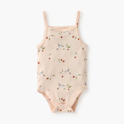 Juniors All-Over Print Sleeveless Bodysuit - Pink / 12-18 mths