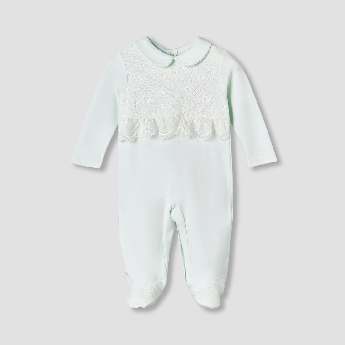Giggles Cotton Collared Long Sleeves Sleepsuit with Snap Button Closure