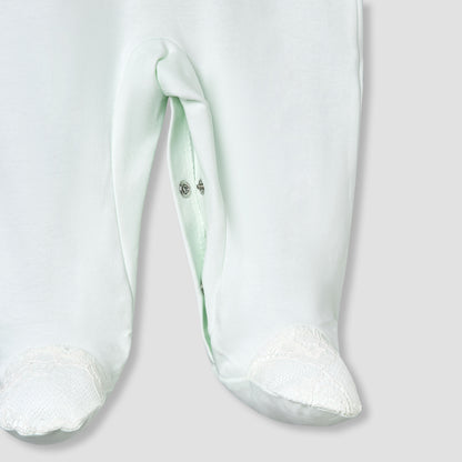 Giggles Cotton Collared Long Sleeves Sleepsuit with Snap Button Closure