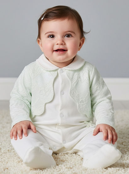Giggles Cotton Collared Long Sleeves Sleepsuit with Lace Detail-baby-girls-clothing-nightwear-sleepsuits-image-1