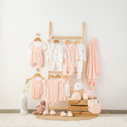 Juniors Bow Print Closed Feet Sleepsuit with Long Sleeves