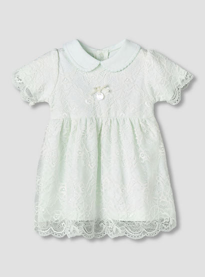 Giggles Peter Pan Collar Short Sleeves A-Line Dress with Lace Detail-baby-girls-clothing-dressesandjumpsuits-image-2