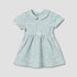 Juniors Peter Pan Collar Short Sleeve A-line Dress with Floral Print - Green / 12-18 mths