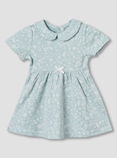 Juniors Peter Pan Collar Short Sleeve A-line Dress with Floral Print-baby-girls-clothing-dressesandjumpsuits-image-2