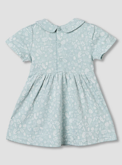 Juniors Peter Pan Collar Short Sleeve A-line Dress with Floral Print-baby-girls-clothing-dressesandjumpsuits-image-3