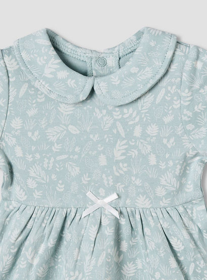 Juniors Peter Pan Collar Short Sleeve A-line Dress with Floral Print-baby-girls-clothing-dressesandjumpsuits-image-4