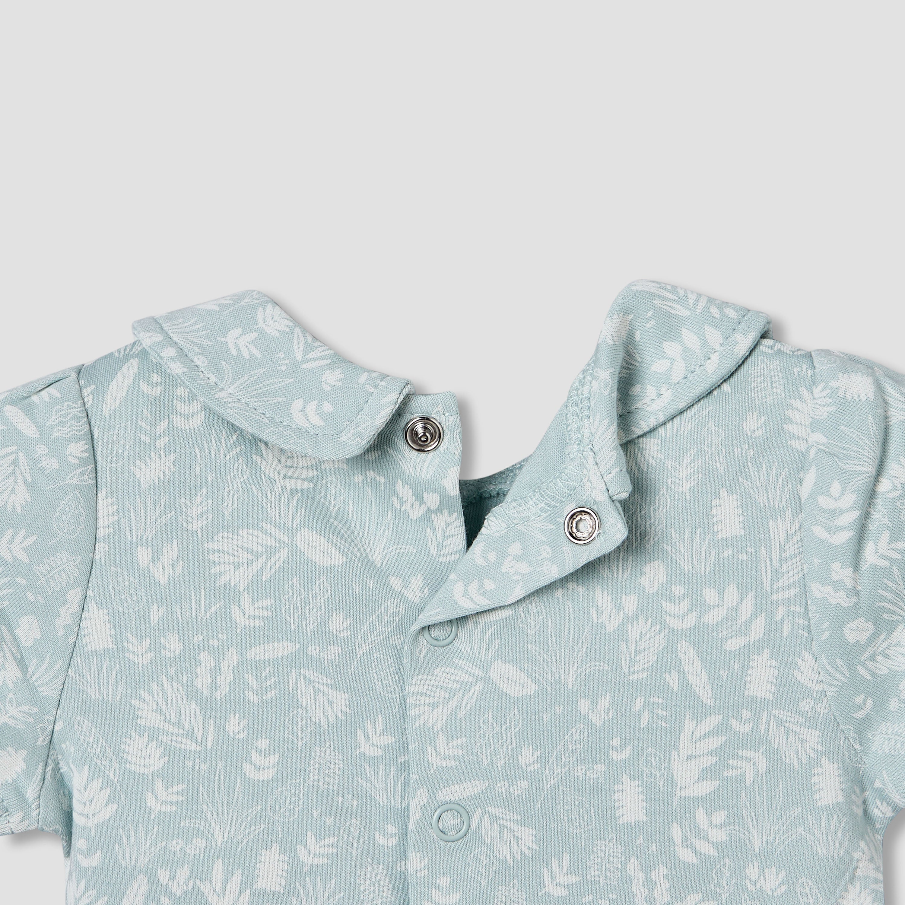 Juniors Peter Pan Collar Short Sleeve A-line Dress with Floral Print
