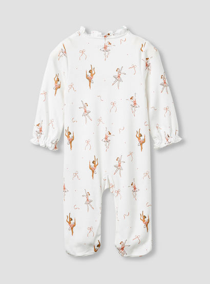 Juniors Ballerina Print Sleepsuit with Long Sleeves-baby-girls-clothing-nightwear-sleepsuits-image-4