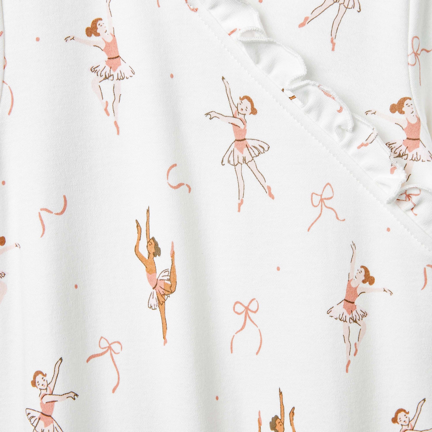 Juniors Ballerina Print Sleepsuit with Long Sleeves