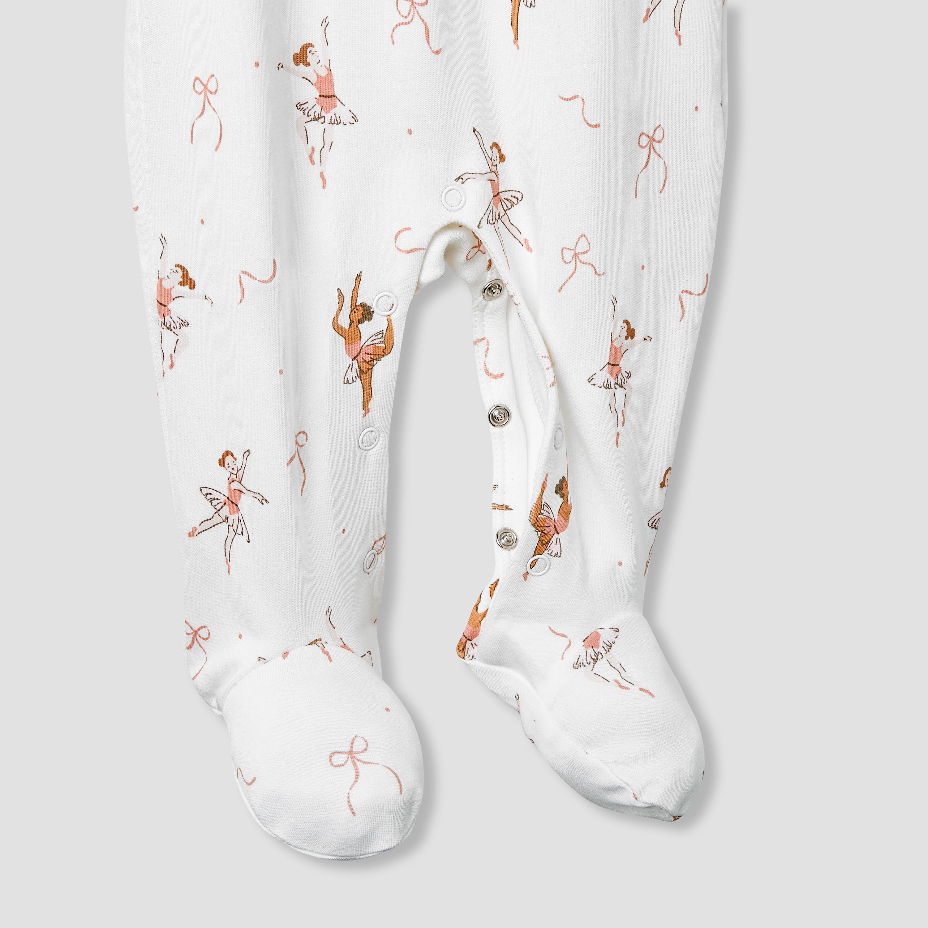 Juniors Ballerina Print Sleepsuit with Long Sleeves