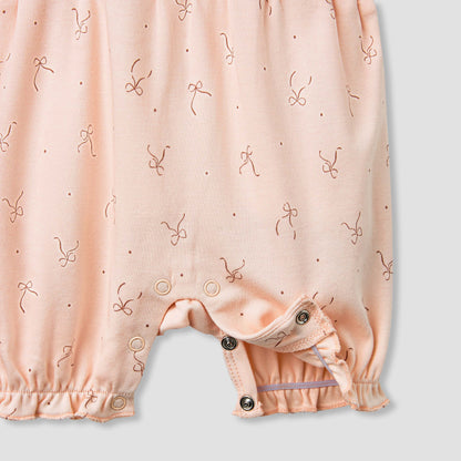 Juniors Solid Top and Bow Print Dungaree Set