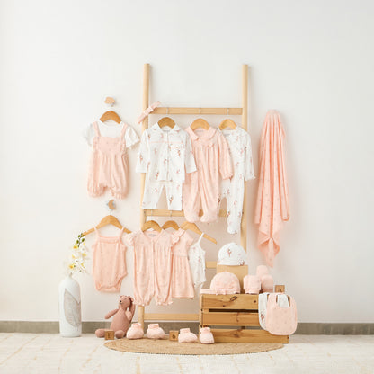 Juniors Solid Top and Bow Print Dungaree Set