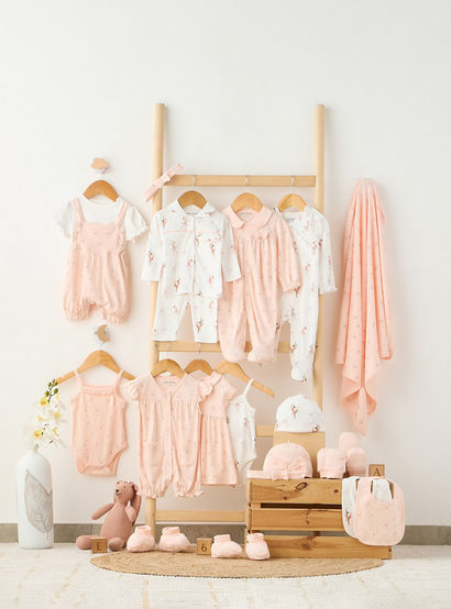 Juniors Solid Top and Bow Print Dungaree Set-baby-girls-clothing-nightwear-sleepsuits-image-8